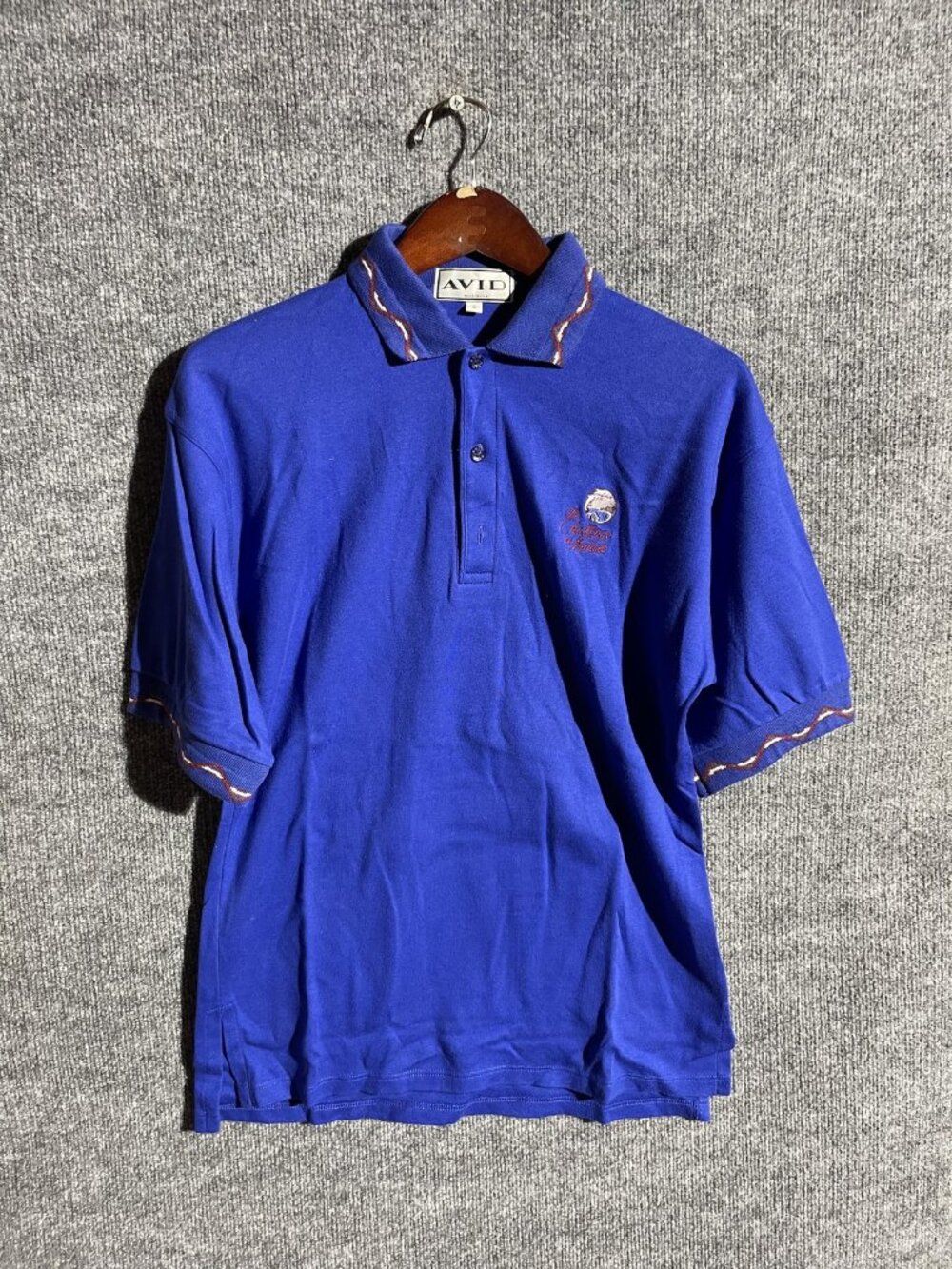 Vintage Avid Challenge At Manele Polo Shirt Mens Small Blue Golf Made USA 90s